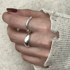 VENTFILLE 925 Sterling Silver Irregular Ring for Women Geometry Versatile Minimalism Accessories Jew