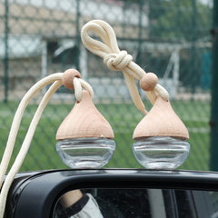 Round Car Perfume Bottle Ornament Aromatherapy Essential Oil Bottle Hanging Auto Air F close-up view