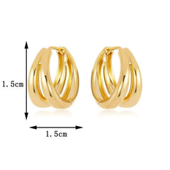 Hot Sale Fashion Metal Drop Earrings for Woman Vintage Hoop Earring Trend Classic Party Wedding Pendant Jewelry Gift
