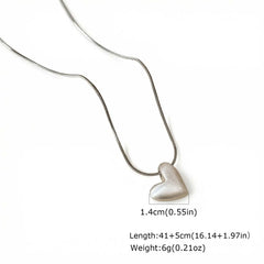 Vnox Minimalism Heart Pendant Snake Chain Necklace for Women Girls, Matte Silver Colo alternate view