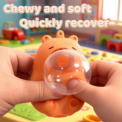 1PC Creative Capybara Doll Spit Bubble Fidget Decompression pinch toy Relieve Stress C close-up view