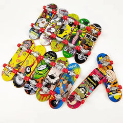 Mini Finger Skateboard Professional Alloy Stand Fingerboard Toy | Cool Graffiti Finger close-up view