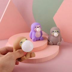 Animal Cute Anti-Stress Ball Decompression Cute sloth blowing bubbles Toys Abraact Soft detail view