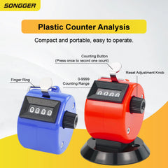 Manual Counter Mechanical Tally Handheld Rotary Clicker Counter | Resettable People Coun detail view
