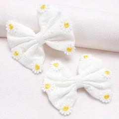 2 PC Daisy Hair Clips Girls White Bow Hair Clips Simple Flower Hair Accessories Hair Clips for Women