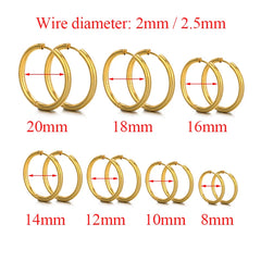10pcs Stainless Steel Hoop Earrings Set | Fashion Huggie Earrings for Women and Men detail view