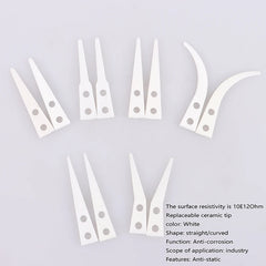 Anti-static Ceramic Tweezers Set | 2pcs Straight and Curved Tip for Electronics Repai alternate view