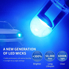 10X New W5W LED T10 Car Lights COB Glass Interior Parts Bulbs White ice blue Yellow Auto detail view