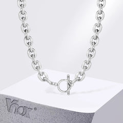 Vnox 9mm Chunky Chain Necklace for Men Women, Thick Rolo Link Chain Collar, Toggle Clasp Slide Neckl
