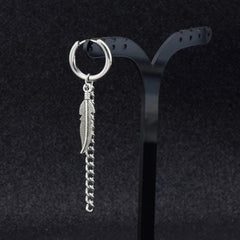 1 Pairs Fashion Punk Gothic Stainless Steel Drop Earrings Studs for Women Men Gothic S close-up view