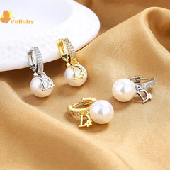 Pearl Hoop Earrings for Women | Light Luxury Fashion Jewelry