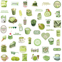 Matcha Girl Stickers Set | 50 Cute Cartoon Decals for Notebooks, Laptops & Luggage detail view