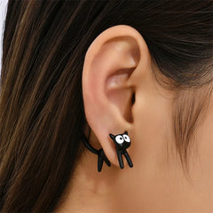 Imitation Animal Biting Shark Stud Earrings for Women close-up view