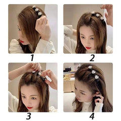 2pcs Korean Style Rhinestone Braided Hair Clip for Woman Elegant Temperament Duckbill Clip Fashion Girl's Side Clip Hairpin