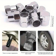 40 Pcs Tire Valve Cap with O Rubber Ring Plastic Chrome Dust Proof Covers Universal Cars Bicycle Trucks Motorcycles Accessories