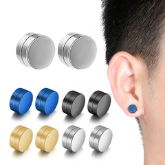 6mm/8mm/10mm/12mm Round Circle Non Piercing Strong Magnet Magnetic Mens Ear Clip Non alternate view