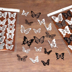 18pcs Black and White Butterfly Wall Stickers | Elegant PVC Decals for Home Decor alternate view