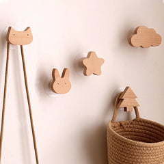 Wooden Animal Hook | Cute Wall Mounted Coat and Key Holder