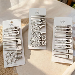 Silver Metal Hair Clips Y2K Duckbill Hairpin