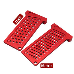 Woodworking T-Square Hole Scribing Ruler | Metric and Inch Marking Gauge for Right Ang close-up view