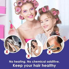 Self-Grip Hair Rollers Heatless Hair Curlers | No Heat DIY Styling Tool for Volume and B detail view