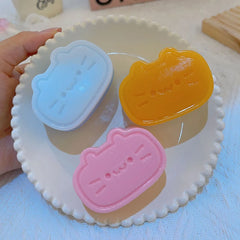 Sticky TPR Cute Cat Cheese Bread Pressure Relief Soft Squishy Fingertip Toy Relieving Sq detail view