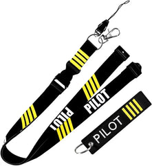 Pilot Lanyard 4 Stripes for Keys | Detachable Safety Buckle Traveler Keychain and Bag alternate view