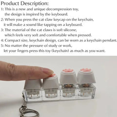 Cat Paw Keychain Pendant – Silicone Bag & Phone Charm, Cute Gift for Cat Lovers & Birt close-up view