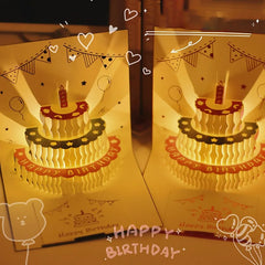 3D Music Light Birthday Card | Pop Up Cake Musical Greeting with Envelope detail view
