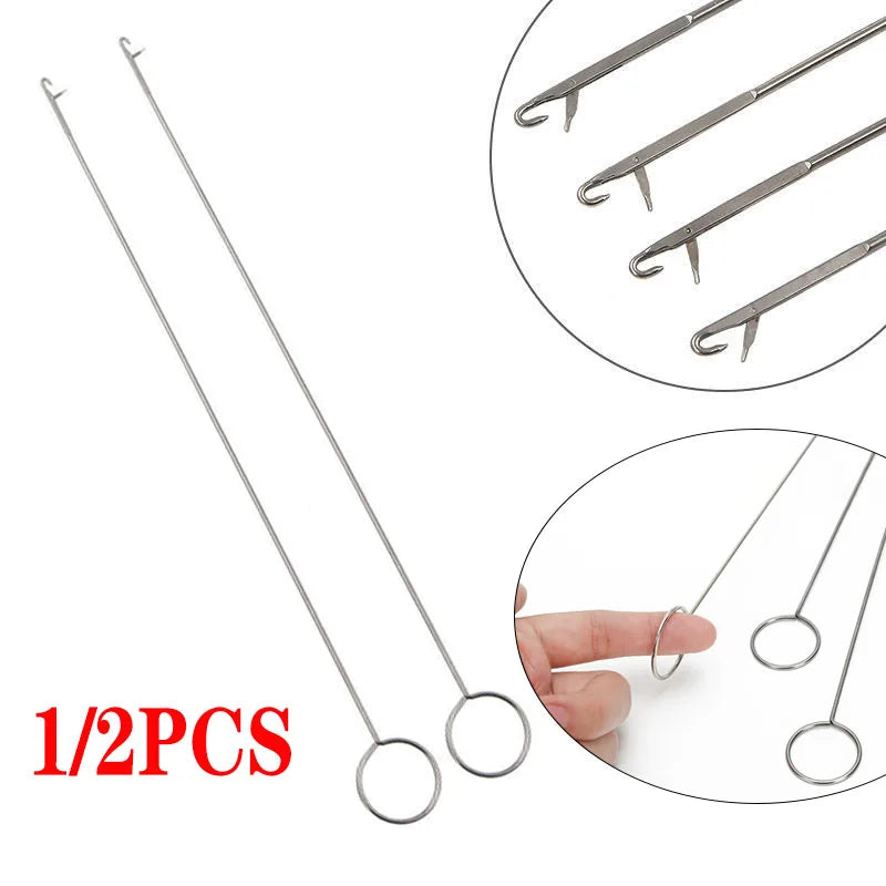 1/2PCS Metal Sewing Crochet Hook Loop Turner Fabric Tubes Strap Belt Strips Handmade DIY Quitling To