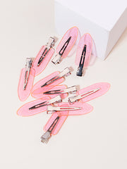10pcs Seamless Fashion Girl Transparent Hair Clips, Makeup Facial Accessory Clips Styling Hair Clips
