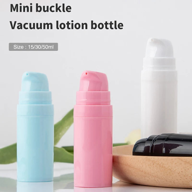 5/10/15ml Empty Airless Pump Bottles Mini Lotion Vacuum Cosmetic Containers Women Make Up Travel Emu