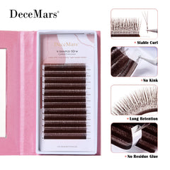 V-Shaped 3D Brown Eyelash Extensions | 12 Rows Professional Lash Tray alternate view