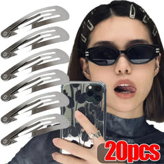 2/20pcs Silver Metal BB Hair Clips Girls Y2K Punk Drop Shaped Hairpins Hairclip Barrettes Cute Headd
