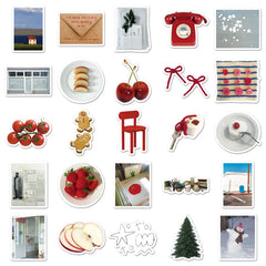 50Pcs Creamy Korean INS Style Stickers - Aesthetic Pastel Decor for Notebook/Guka - Wate detail view