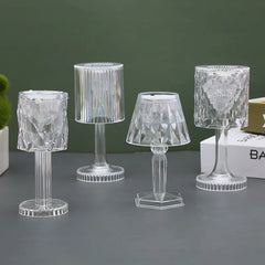 Mini Crystal Table Lamp | Color Changing Battery Night Light for Bedroom Decor detail view
