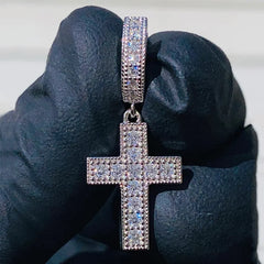 Huitan Dazzling Cross Pendant Earrings for Unisex Stylish Male Hiphop Accessories wit alternate view