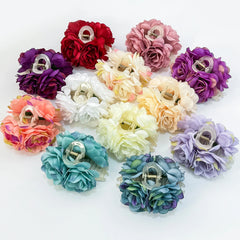 Women Girls Flower Hair Claw Clips Wedding Headdress For Bridal Bridesmaid Party Flora close-up view