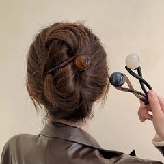 Pearls Hair Pins New Twist Hair Clip Plastic Acrylic Bead Imitation Pearl Hairpin Twisted Design Women Hair Accessories Gift