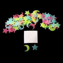 100pcs Glow in The Dark Moon and Star Stickers | Luminous Wall Ceiling Decor for Kids Ro detail view