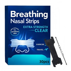 30 Pcs Upgraded Black Anti-Snore Strips | Breathable All-Night Comfort Nose Patches close-up view
