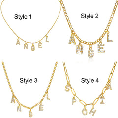 Personalized Initial Name Necklace Stainless Steel Women Alpahbet Letter Pendant ,Init close-up view