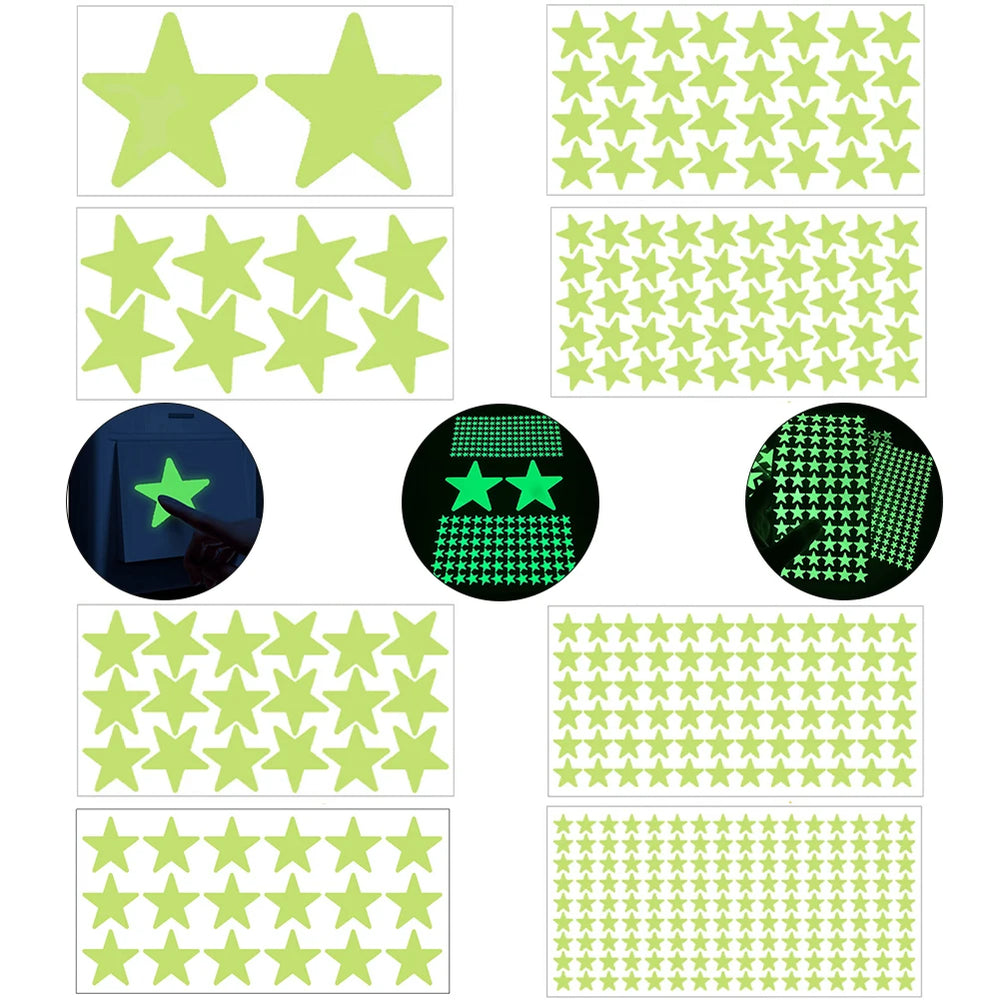 Glow In The Dark 3D Star Wall Stickers | Creative Luminous Room Decor