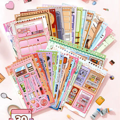 30pcs Daily Life Sticker Book | Organized Journal Supplies close-up view