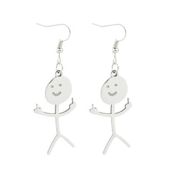 Funny Doodle Earrings for Women | Y2K Stainless Steel Character Studs