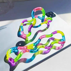Deformable Rope Fidget Toy | Rainbow Stress Relief Sensory Toy detail view