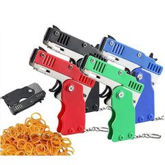 1PCS Keychain Gun 60 Rubber Bands Rubber Band Gun Shooting Pistol Alloy Kid Outdoor P alternate view