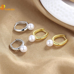 Pearl Hoop Earrings for Women | Light Luxury Fashion Jewelry detail view