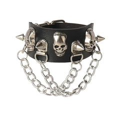 90s Heart Gothic Spike Bracelet Adjustable Punk Rock Bracelet Black Studded Faux Leather Bracelet for Men Women Gift