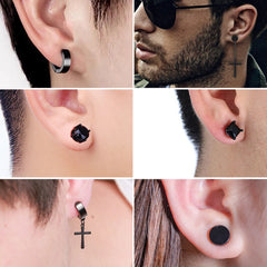 1Pair Fashion Magnetic Clip Ear Stud Non Piercing Earrings Fake Earrings Gift for Men Wo detail view